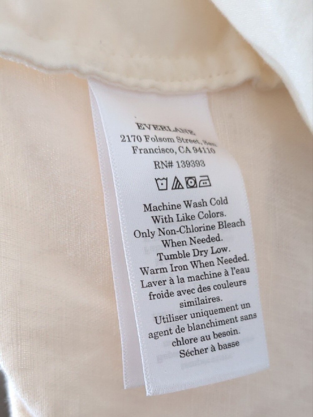 Everlane Linen Wrap Dress in Light Cream - Picture 3 of 6